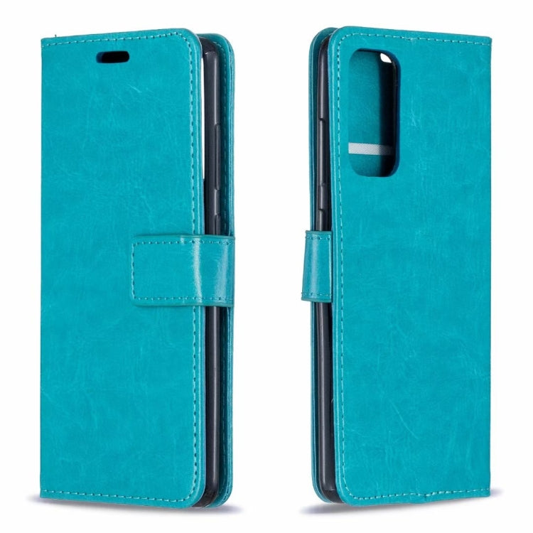 Per Samsung Galaxy S21 Custodia in pelle a conchiglia orizzontale Crazy Horse Texture con supporto e slot per schede e portafoglio e cornice per foto