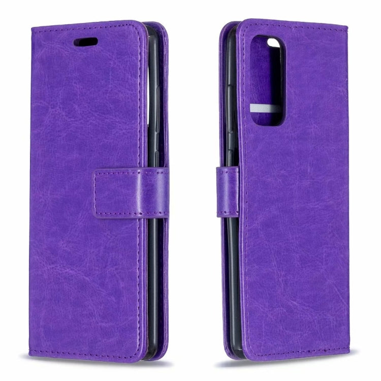 Per Samsung Galaxy S21 Custodia in pelle a conchiglia orizzontale Crazy Horse Texture con supporto e slot per schede e portafoglio e cornice per foto
