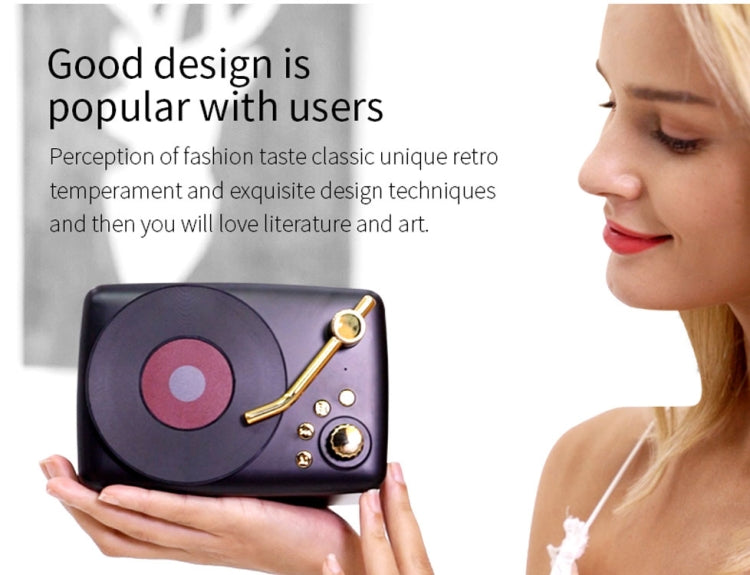 Altoparlante Bluetooth stile retrò, antenna di ricezione FM ad alta sensibilità incorporata, viaggio a lungo termine, T12 (Red)