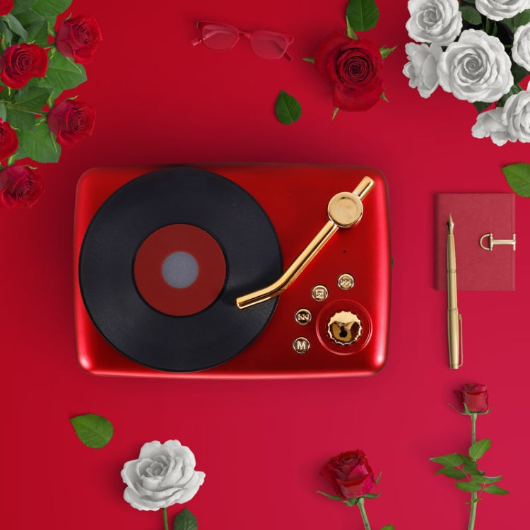 Altoparlante Bluetooth stile retrò, antenna di ricezione FM ad alta sensibilità incorporata, viaggio a lungo termine, T12 (Red)