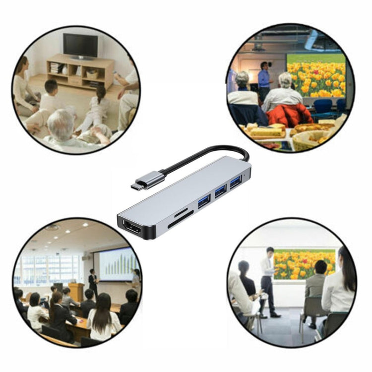 Docking station 6 in 1 USB-C con HDMI e lettore SD/TF