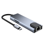 Adattatore Hub 6 in 1 USB-C HDMI RJ45 SD TF PD 87W