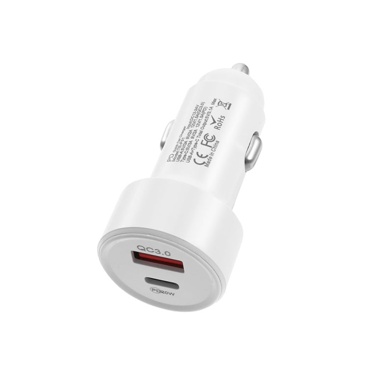 TE-P31 PD 20W USB-C / Type-C + QC3.0 18W Caricabatteria da auto veloce USB