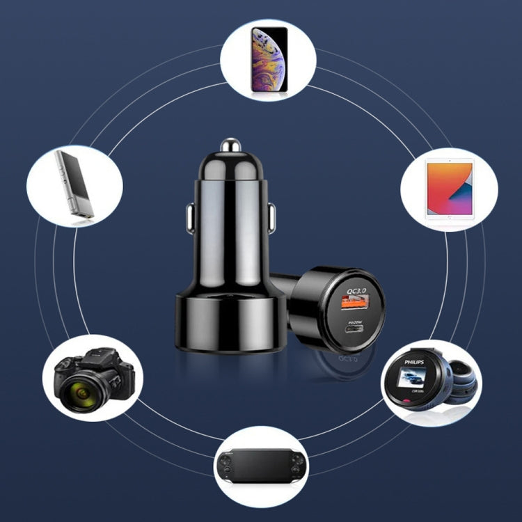 TE-P31 PD 20W USB-C / Type-C + QC3.0 18W Caricabatteria da auto veloce USB