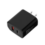 TE-PD01 Caricatore rapido PD 20W + QC3.0 USB a doppia porta con indicatore luminoso, spina USA, US Plug