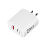 TE-PD01 Caricatore rapido PD 20W + QC3.0 USB a doppia porta con indicatore luminoso, spina USA, US Plug