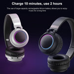 Cuffie Bluetooth 5.0 LED colorate Cuffie stereo HiFi wireless pieghevoli con microfono, supporto TF Card / 3,5 mm AUX