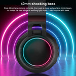 Cuffie Bluetooth 5.0 LED colorate Cuffie stereo HiFi wireless pieghevoli con microfono, supporto TF Card / 3,5 mm AUX