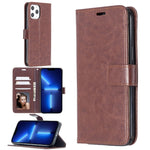 Custodia in pelle con apertura orizzontale Crazy Horse Texture con supporto e fessure per carte e portafoglio e cornice per foto per iPhone 13 Pro Max, For iPhone 13 Pro Max