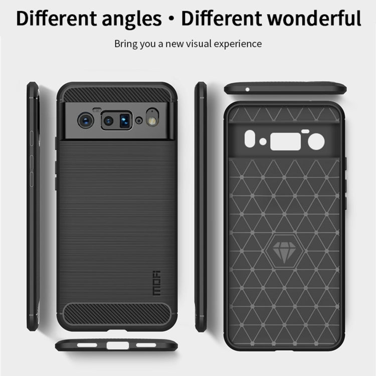 Custodia morbida in TPU in fibra di carbonio con trama spazzolata serie MOFI Gentleness, For Google Pixel 6 Pro