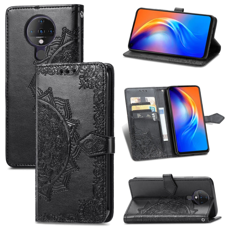 Custodia in pelle flip orizzontale goffrata fiore mandala con staffa / slot per schede / portafoglio / cordino, For ZTE Libero 5G, For TECNO SPARK 6