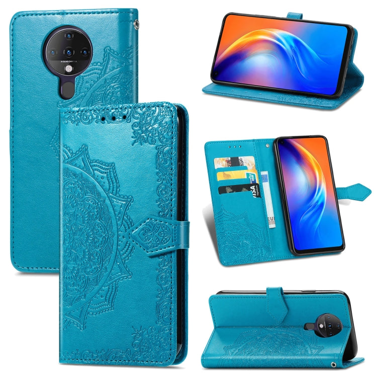 Custodia in pelle flip orizzontale goffrata fiore mandala con staffa / slot per schede / portafoglio / cordino, For ZTE Libero 5G, For TECNO SPARK 6