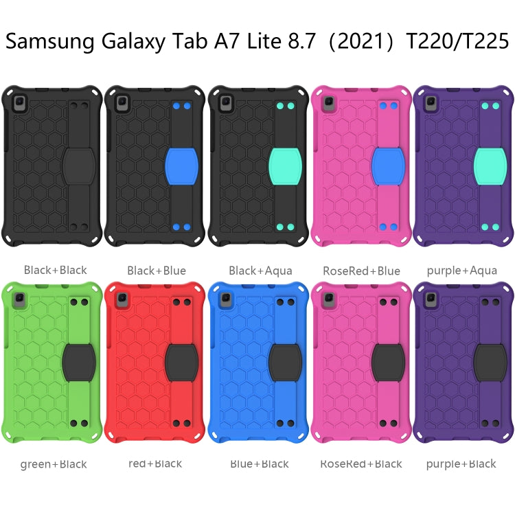 Design a nido d'ape Materiale EVA + PC Guscio protettivo piatto anticaduta a quattro angoli con cinturino, For Samsung Galaxy A7 Lite T220 / T225