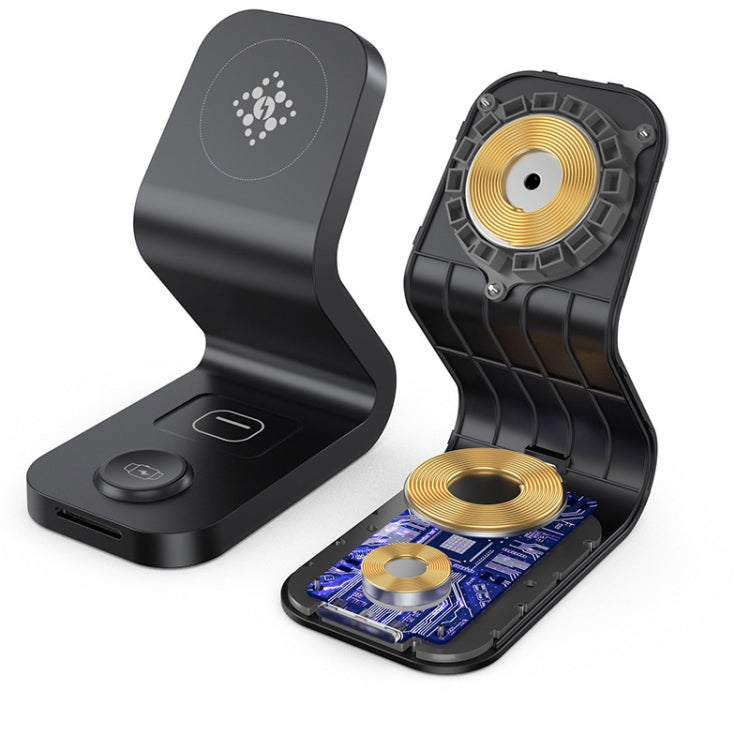 B-13 15W Max 3 in 1 Caricabatterie wireless magnetico per telefoni cellulari, Apple Watch e AirPods
