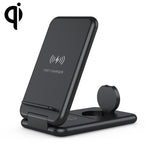 15W 3 in 1 Supporto per telefono pieghevole Qi Fast Wireless Charger Station per iPhone e iWatch e Airpods