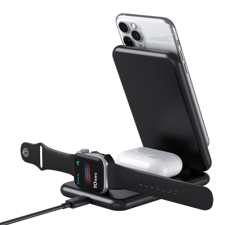 15W 3 in 1 Supporto per telefono pieghevole Qi Fast Wireless Charger Station per iPhone e iWatch e Airpods