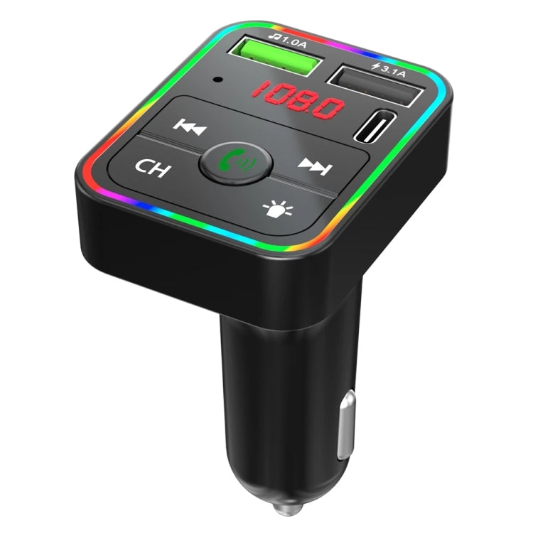 Trasmettitore FM per auto F2 Lettore caricatore USB MP3 con retroilluminazione a LED Trasmettitore FM con kit lettore per auto trasmettitore Bluetooth, F2