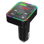 Trasmettitore FM per auto F2 Lettore caricatore USB MP3 con retroilluminazione a LED Trasmettitore FM con kit lettore per auto trasmettitore Bluetooth, F2