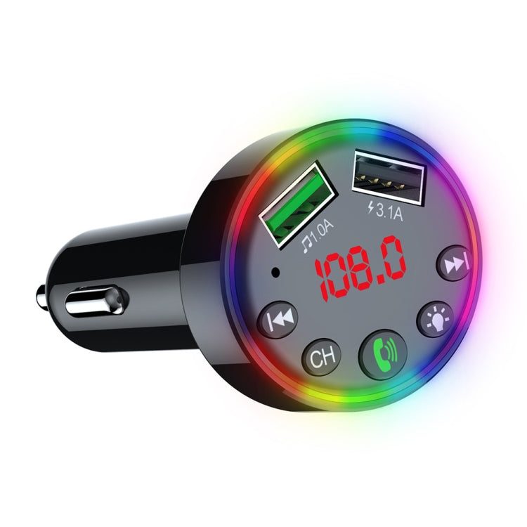 F9 Lettore modulatore MP3 per auto Ricevitore audio vivavoce wireless Kit per auto trasmettitore FM con caricatore rapido doppio USB, F9