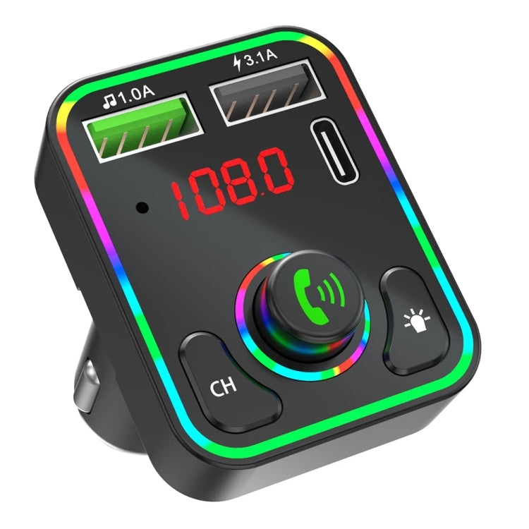 Trasmettitore FM per auto F3 Ricevitore retroilluminato a LED Lettore MP3 Caricatore USB 3.1A Caricatore doppio USB, F3