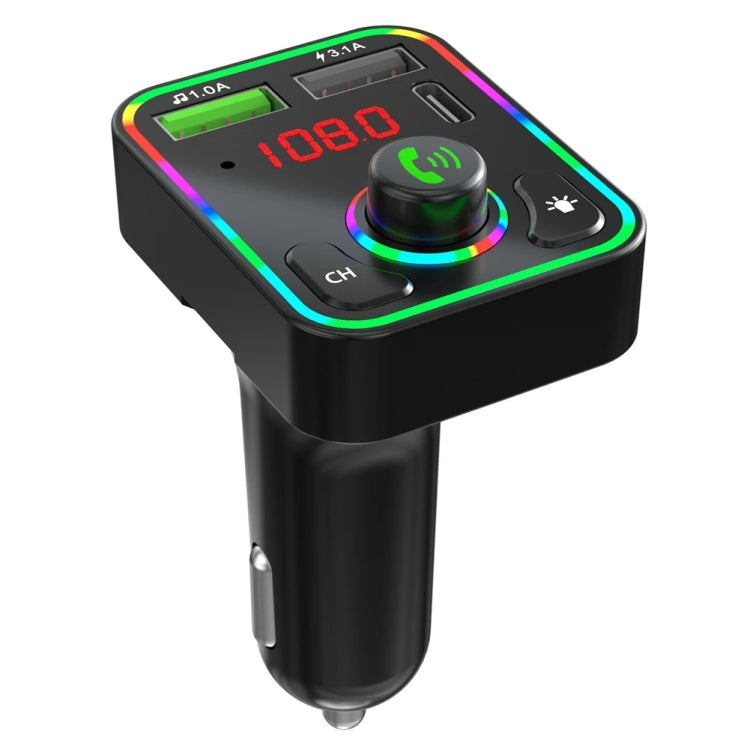 Trasmettitore FM per auto F3 Ricevitore retroilluminato a LED Lettore MP3 Caricatore USB 3.1A Caricatore doppio USB, F3