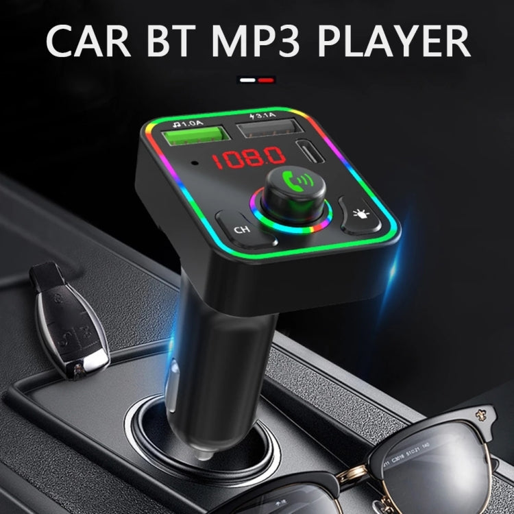 Trasmettitore FM per auto F3 Ricevitore retroilluminato a LED Lettore MP3 Caricatore USB 3.1A Caricatore doppio USB, F3