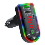 F7 Lettore MP3 per auto 12V Luce respiratoria colorata QC3.1 Wireless Doppia porta Ricarica rapida PD, F7