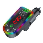 F7 Lettore MP3 per auto 12V Luce respiratoria colorata QC3.1 Wireless Doppia porta Ricarica rapida PD, F7