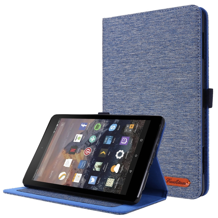 Flip orizzontale TPU + custodia protettiva in pelle PU tessuto con clip per biglietti da visita, For  Amazon Kindle Fire HD 10 2021