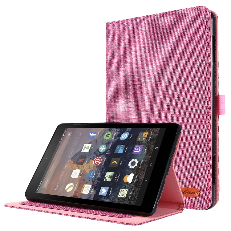 Flip orizzontale TPU + custodia protettiva in pelle PU tessuto con clip per biglietti da visita, For  Amazon Kindle Fire HD 10 2021