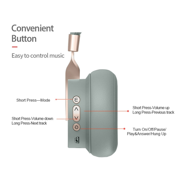 P3 Wireless 5.0 Super Bass HIFI Cuffie da gioco stereo con microfono, supporto TF / FM / AUX