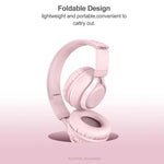 BT06C Cuffie wireless Bluetooth 5.0 carine per bambini con supporto luce LED per microfono Aux-in