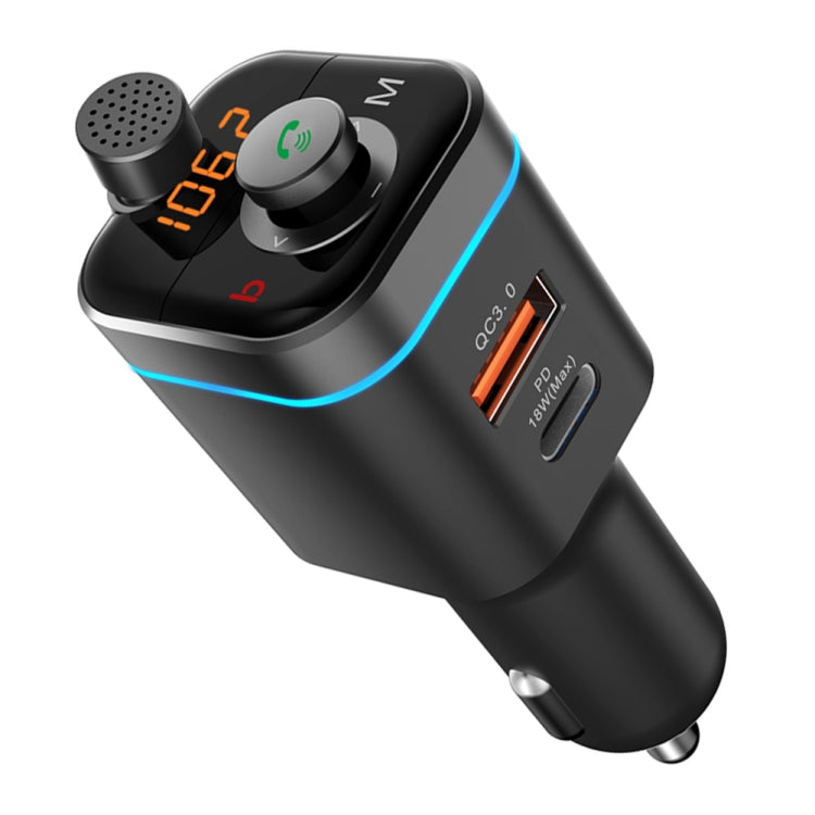 C72 Lettore MP3 per auto Ricevitore Trasmettitore FM PD18W Caricatore per auto USB-C Lettore musicale per telefono, C72
