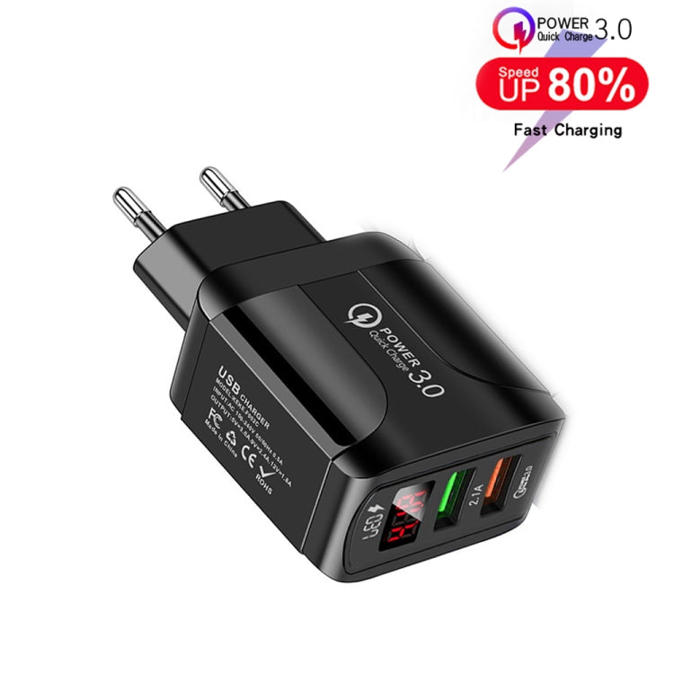 Caricabatterie rapido USB QC3.0 20W con display LED