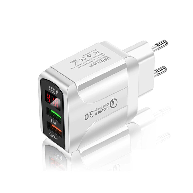 Caricabatterie rapido USB QC3.0 20W con display LED