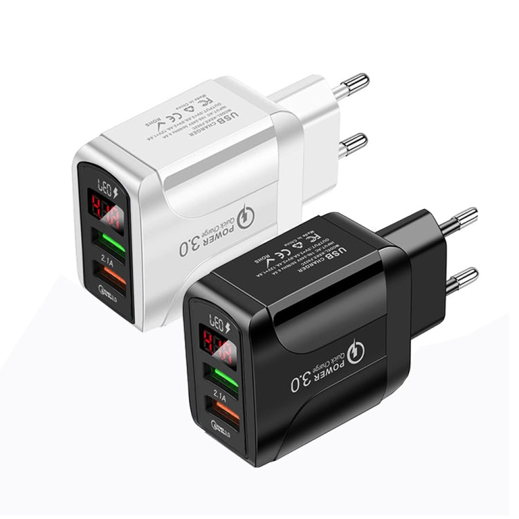 Caricabatterie rapido USB QC3.0 20W con display LED