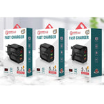 Caricabatterie rapido QC3.0 USB con display LED UK