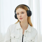 Fingertime P1 Wireless Bluetooth 5.0 Cuffie stereo in morbida pelle Cuffie pieghevoli Microfono incorporato per PC / Telefoni cellulari