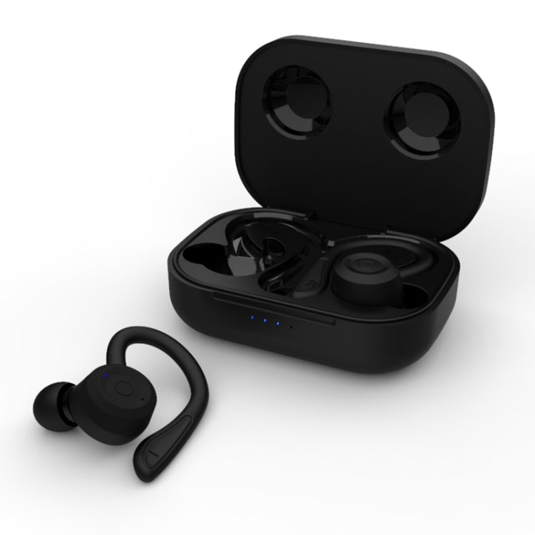 T20 TWS Bluetooth Hooks Cuffie sportive wireless con scatola di ricarica Auricolari impermeabili IPX6 con cancellazione del rumore
