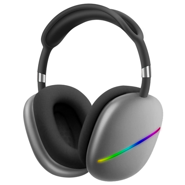 AKZ MAX10 Cuffie musicali Bluetooth wireless RGB montate sulla testa con microfono, supporta la scheda TF