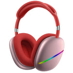 AKZ MAX10 Cuffie musicali Bluetooth wireless RGB montate sulla testa con microfono, supporta la scheda TF