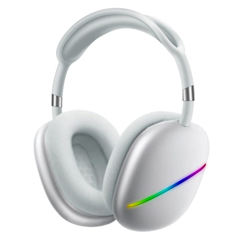 AKZ MAX10 Cuffie musicali Bluetooth wireless RGB montate sulla testa con microfono, supporta la scheda TF