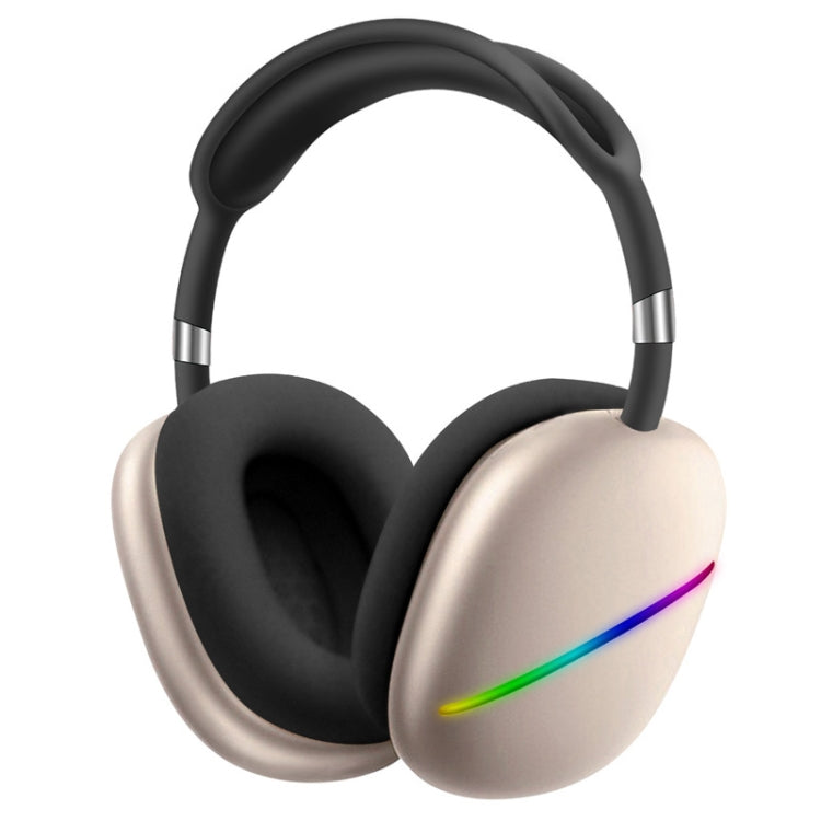 AKZ MAX10 Cuffie musicali Bluetooth wireless RGB montate sulla testa con microfono, supporta la scheda TF
