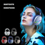 AKZ MAX10 Cuffie musicali Bluetooth wireless RGB montate sulla testa con microfono, supporta la scheda TF