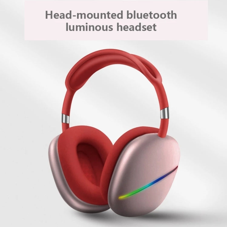 AKZ MAX10 Cuffie musicali Bluetooth wireless RGB montate sulla testa con microfono, supporta la scheda TF