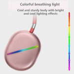 AKZ MAX10 Cuffie musicali Bluetooth wireless RGB montate sulla testa con microfono, supporta la scheda TF