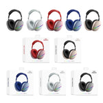 AKZ MAX10 Cuffie musicali Bluetooth wireless RGB montate sulla testa con microfono, supporta la scheda TF