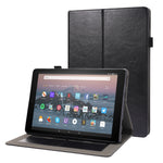 Custodia in pelle PU pieghevole orizzontale da lavoro con supporto a due pieghe, slot per schede e slot per penna, For Amazon Kindle Fire HD 10 2021
