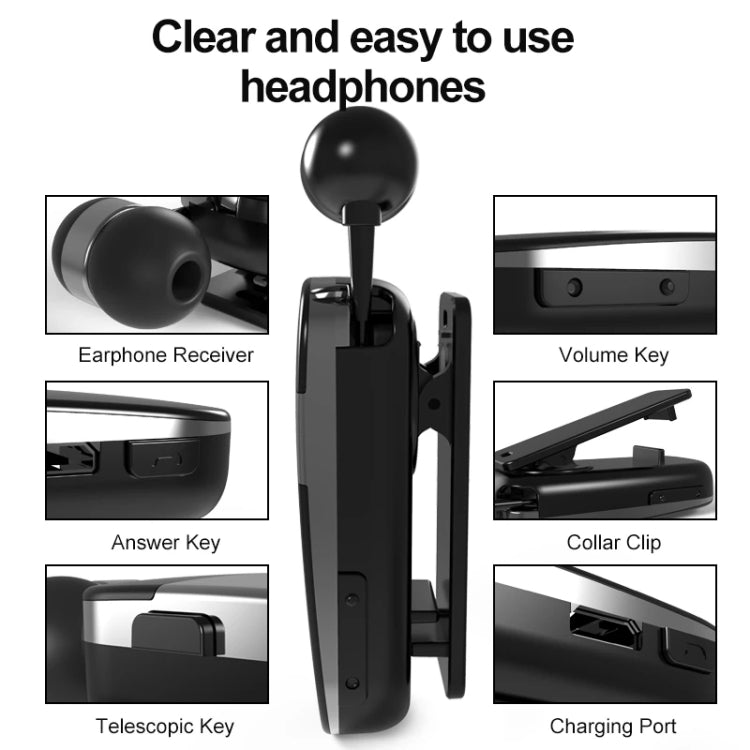 K53 Auricolare Bluetooth stereo senza fili Le chiamate ricordano le vibrazioni Usura-Clip Driver Auriculares Auricolare per telefono