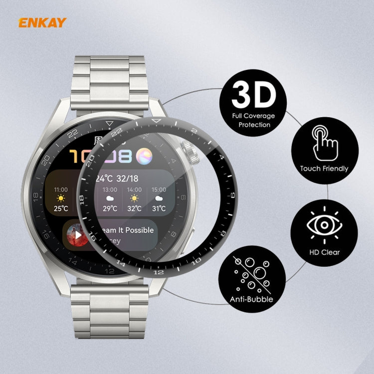 Per Huawei WATCH 3 Pro 48mm ENKAY Hat-Prince 3D Full Coverage Soft PC Edge + Pellicola proteggi schermo PMMA HD, 1 PC, 2 PCS, 5 PCS, 10 PCS